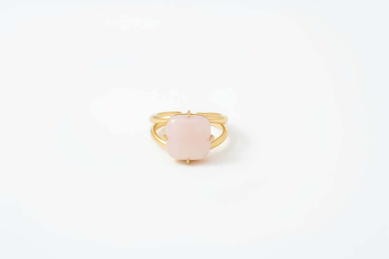 Bague Pierre Quartz Rose - Bijou d'intention Aurora