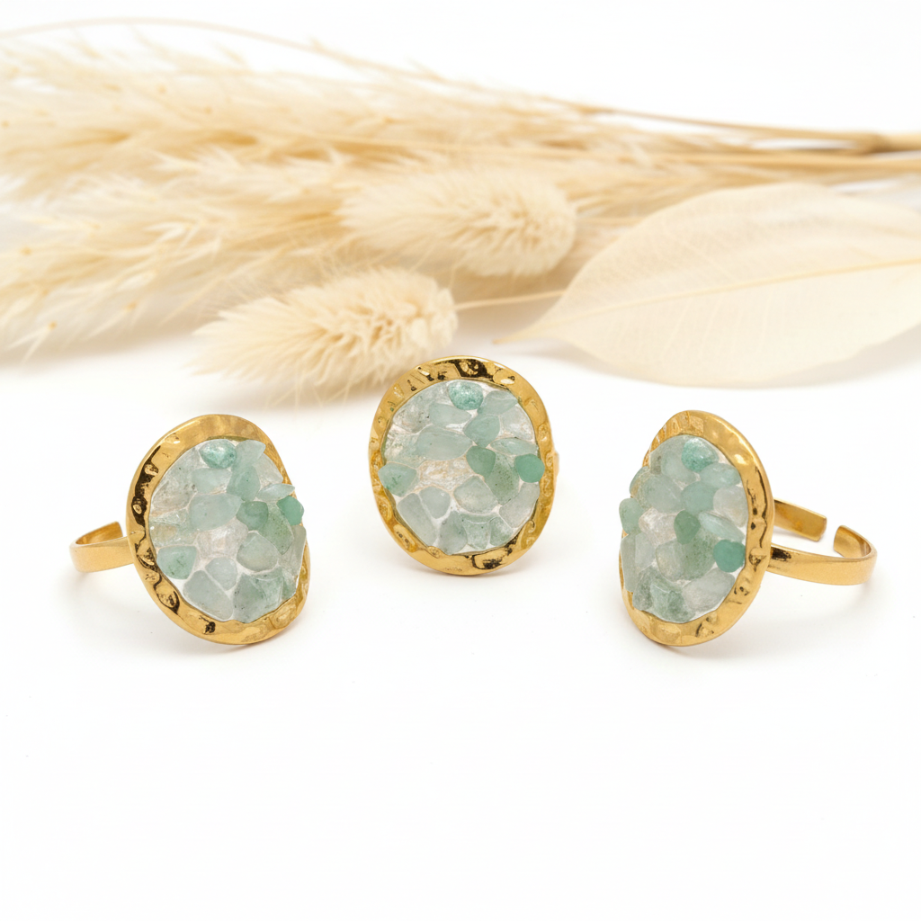 Bague Pierre Aventurine Verte - Bijou d'intention Aurora