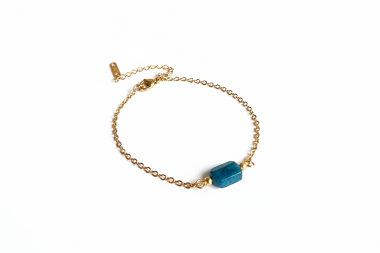 Bracelet Pierre Apatite Bleue - Bijou d'intention Aurora