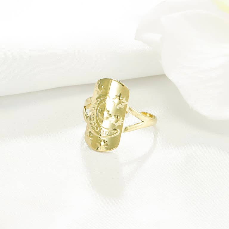 Bague Aurora – Celestial – Étoile du Nord & Lune