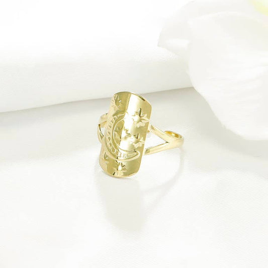 Bague Aurora – Celestial – Étoile du Nord & Lune