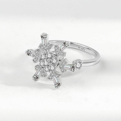 Bague Spinner Flocon Ajustable • Anti-stress • Bijou Aurora