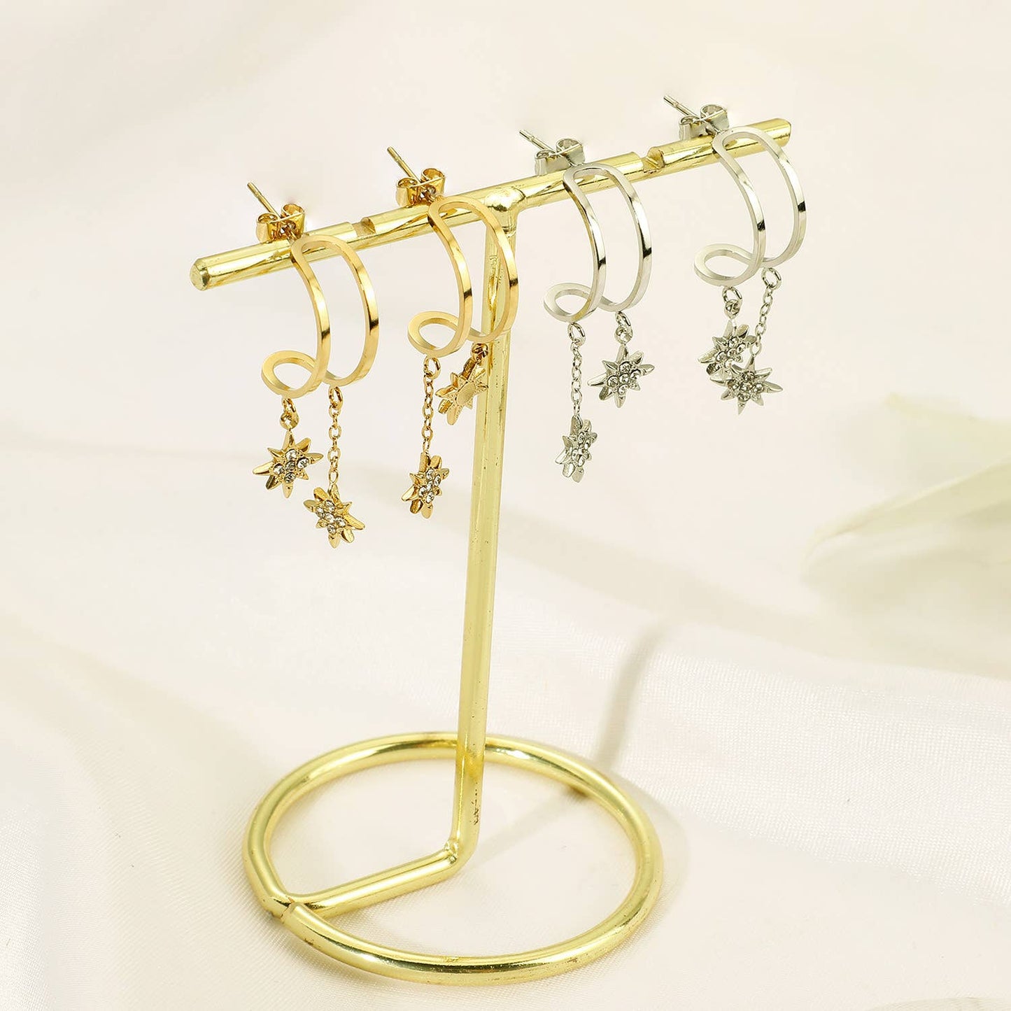 Boucles d’oreilles Aurora – Polarys – Étoile du Nord Pendantes