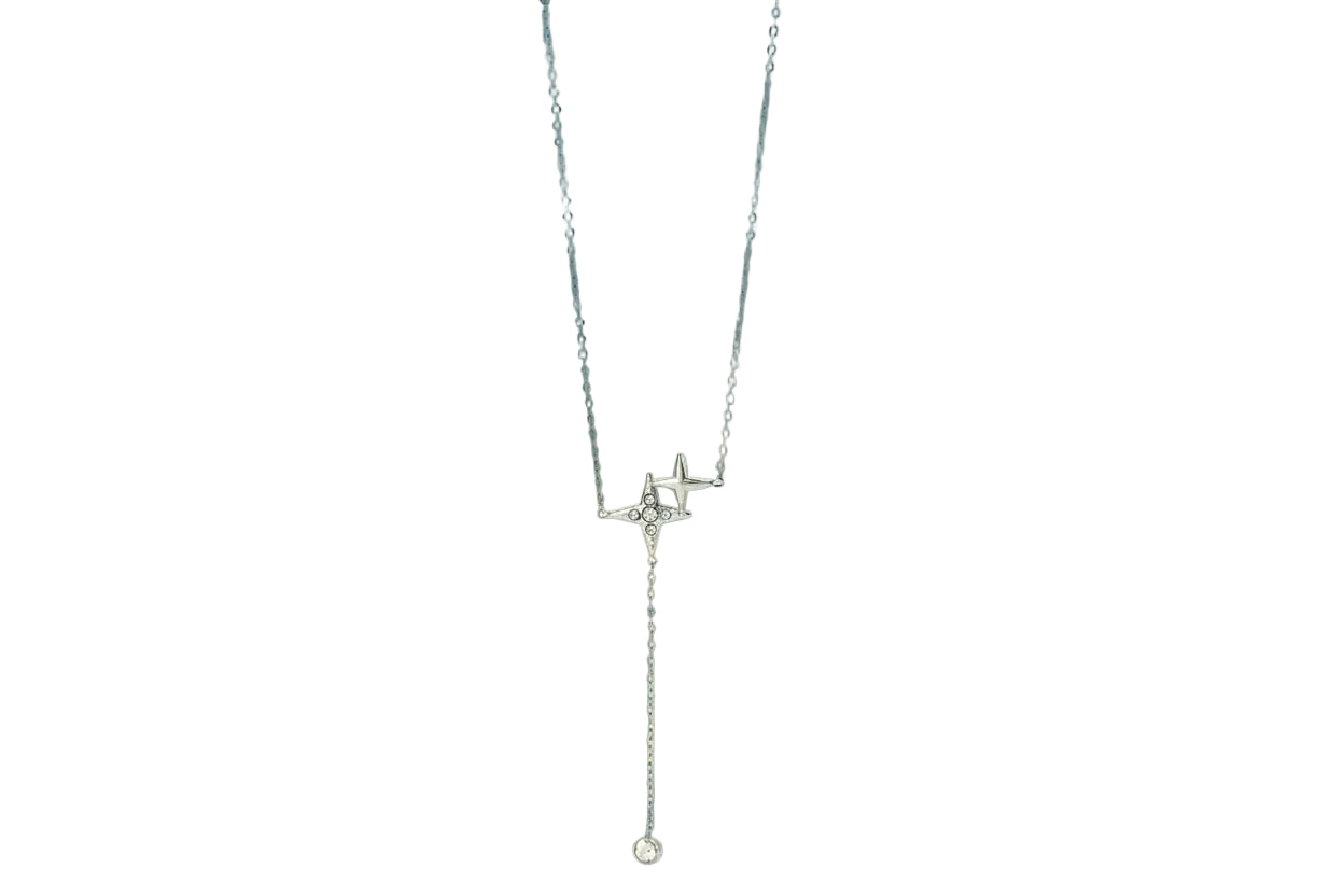 Collier Double Étoile du Nord (Y) - Bijou d'intention Aurora