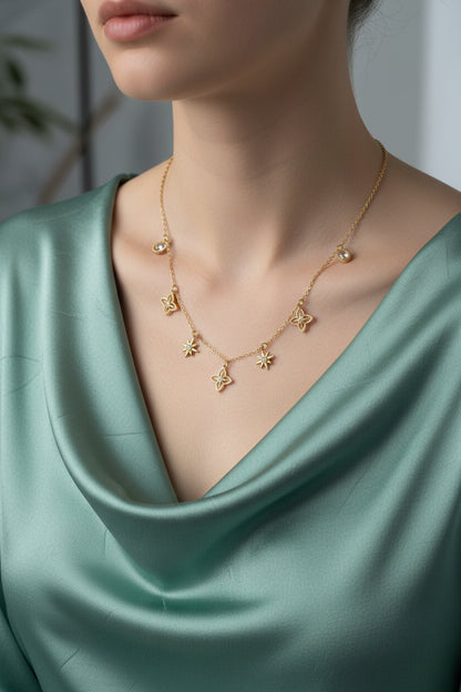 Collier Étoiles & Gemmes - Bijou d'intention Aurora