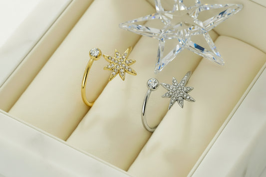 Bague Aurora - étoile du nord (ajustable)