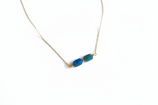Collier Pierre Apatite Bleue - Bijou d'intention Aurora