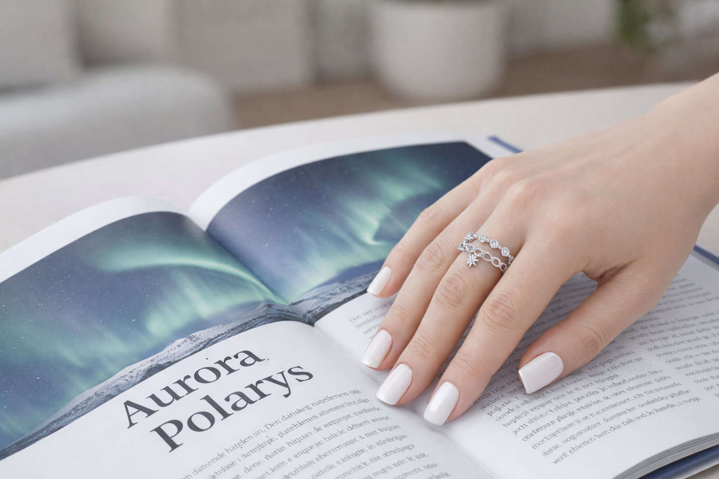 Bague Aurora – Polarys– Double rang & Chaînette