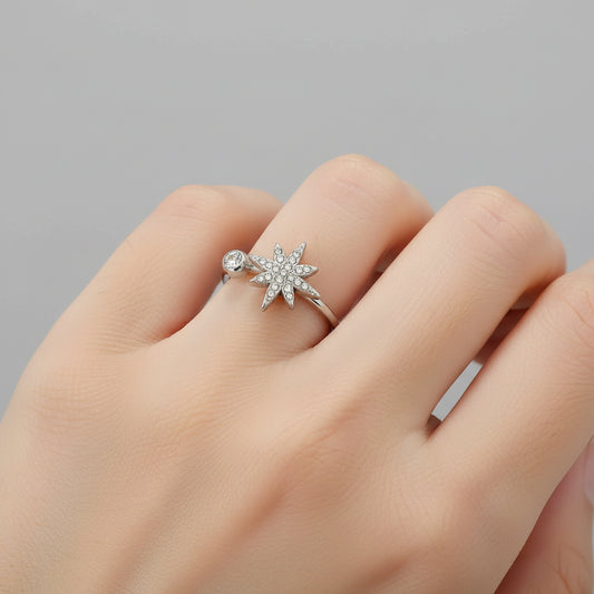 Bague Aurora - étoile du nord (ajustable)