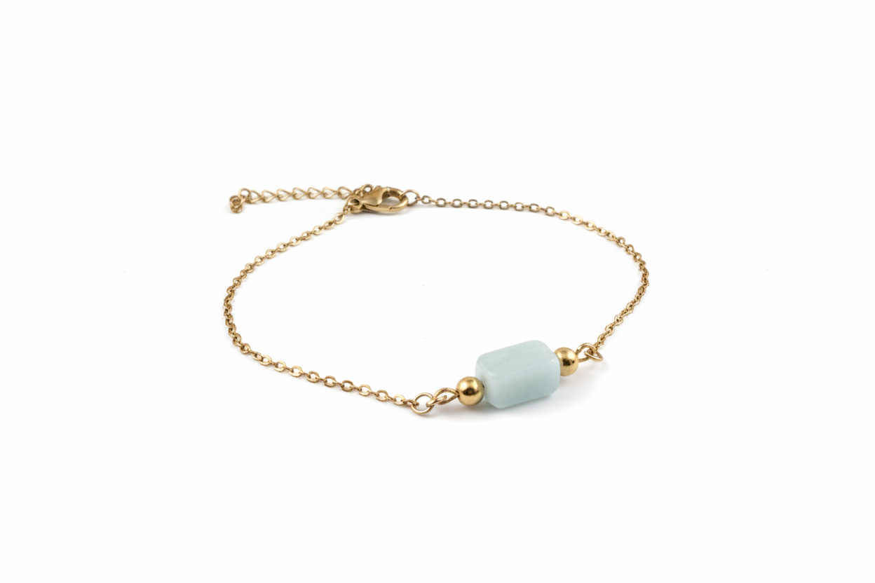 Bracelet Pierre Aigue-marine - Bijou d'intention Aurora
