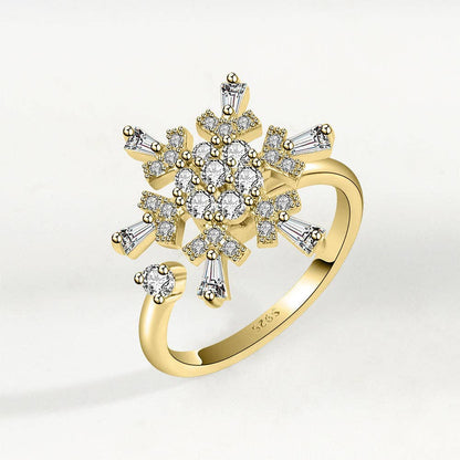 Bague Spinner Flocon Ajustable • Anti-stress • Bijou Aurora
